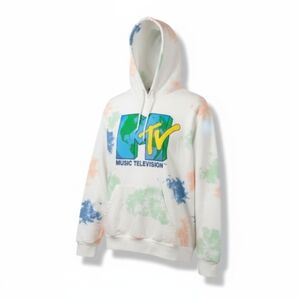 MTV White Tie-Dye Hoodie